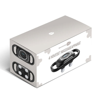 MassagePro 4-Hovedet Massageapparat med 9 Intensitetsniveauer - Kraftfuldt massageapparat med 4 massagehoveder, 9 intensitetsniveauer og 10 massageprogrammer til trætte muskler