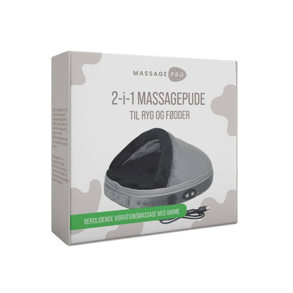 MassagePro 2-i-1 Massagepude til Ryg og Fødder med Varme - Behagelig 2-i-1 massage med vibrationsmassage og varme til både ryg og trætte fødder
