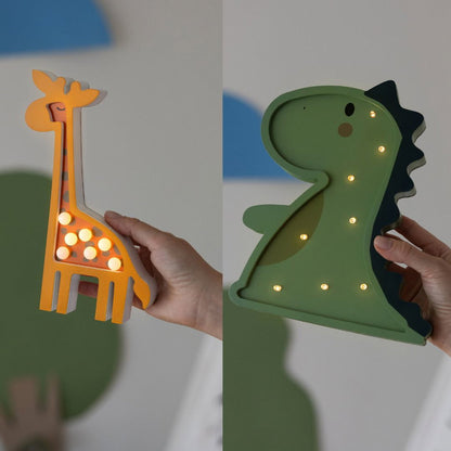 LED Børnelampe med Dyr – Dinosaur eller Giraf | Sødt Natlys til Børneværelset