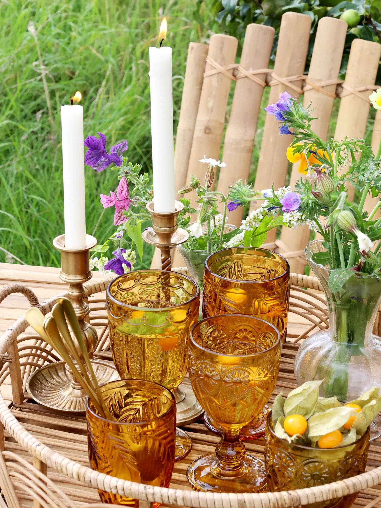 Chic Antique – Saint-Émilion vinglas med mønster | 230 ml – farvet glas (6 stk.)