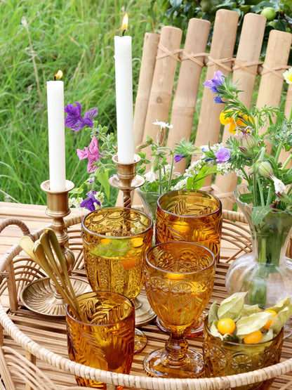 Chic Antique – Saint-Émilion vinglas med mønster | 230 ml – farvet glas (6 stk.)