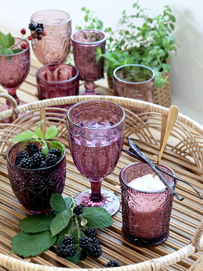 Chic Antique – Saint-Émilion vinglas med mønster | 230 ml – farvet glas (6 stk.)