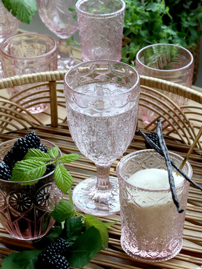 Chic Antique – Saint-Émilion vinglas med mønster | 230 ml – farvet glas (6 stk.)