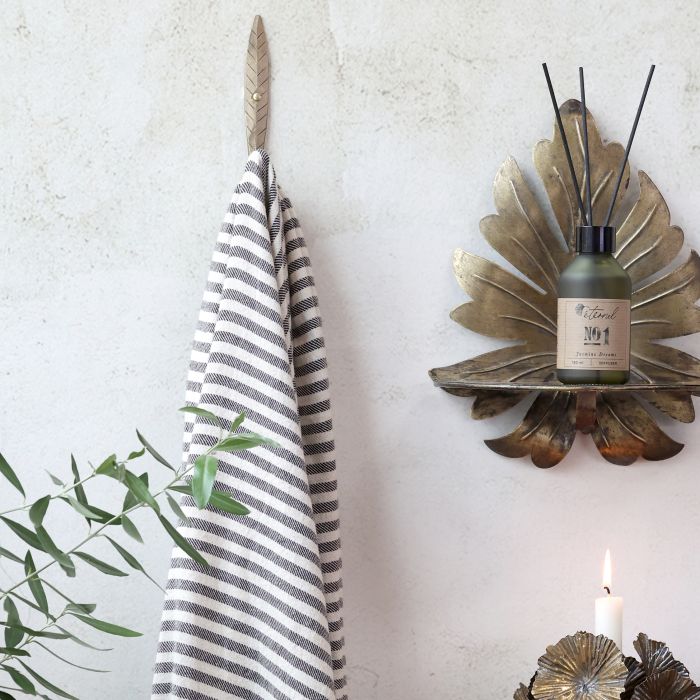 Knage med blad – Antique messing -  Knage med blad i antique messing