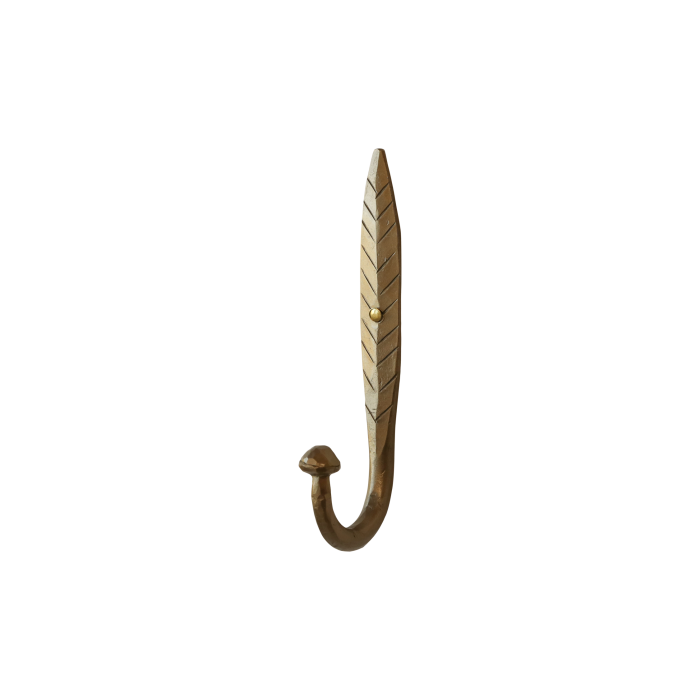 Knage med blad – Antique messing -  Knage med blad i antique messing