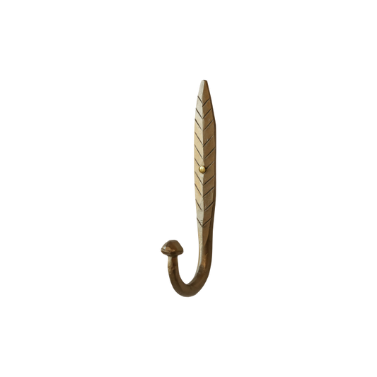 Knage med blad – Antique messing -  Knage med blad i antique messing