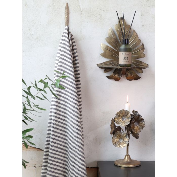 Knage med blad – Antique messing -  Knage med blad i antique messing