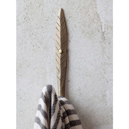 Knage med blad – Antique messing -  Knage med blad i antique messing