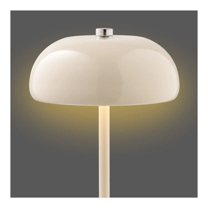 Margate Genopladelig Bordlampe Beige – 18 cm  Stilren genopladelig bordlampe i metal med 3 lysniveauer og USB-C opladning