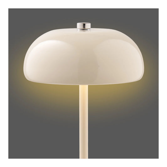 Margate Genopladelig Bordlampe Beige – 18 cm  Stilren genopladelig bordlampe i metal med 3 lysniveauer og USB-C opladning