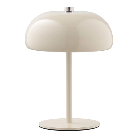 Margate Genopladelig Bordlampe Beige – 18 cm  Stilren genopladelig bordlampe i metal med 3 lysniveauer og USB-C opladning