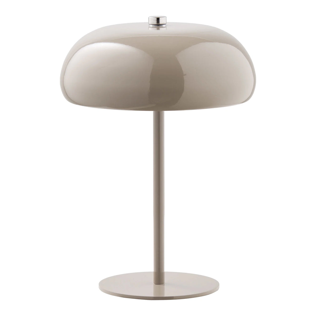 Margate Genopladelig Bordlampe Taupe – 23 cm  Stilren genopladelig bordlampe i taupe metal med 3 lysniveauer og USB-C opladning