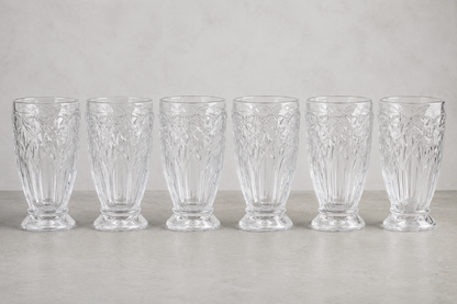 Chic Antique Saint-Émilion Glas med Mønster 350 ml - H15/Ø8,5 cm klar Dekorativt drikkeglas i fransk stil