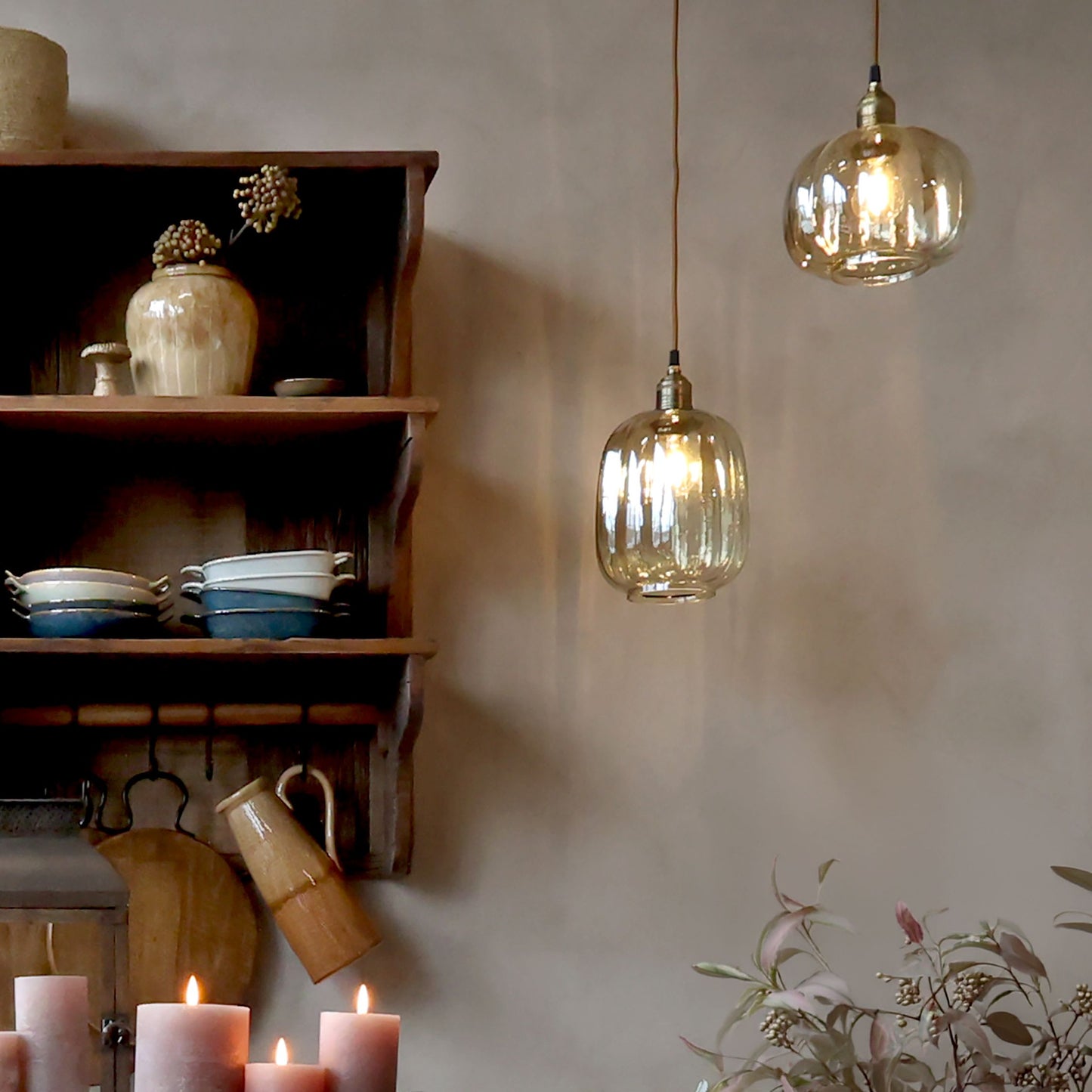 Chic Antique –  Lampe m. messingtop