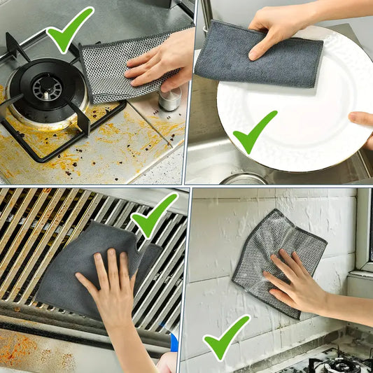 🧽 Dobbeltlags Super Klud – Ståltråd & Microfiber (1 stk)