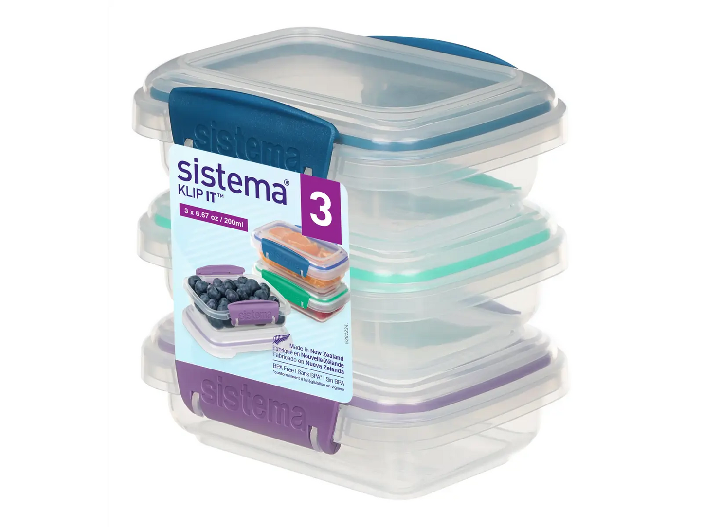 Sistema Klip It Opbevaringsboks - 3 dele