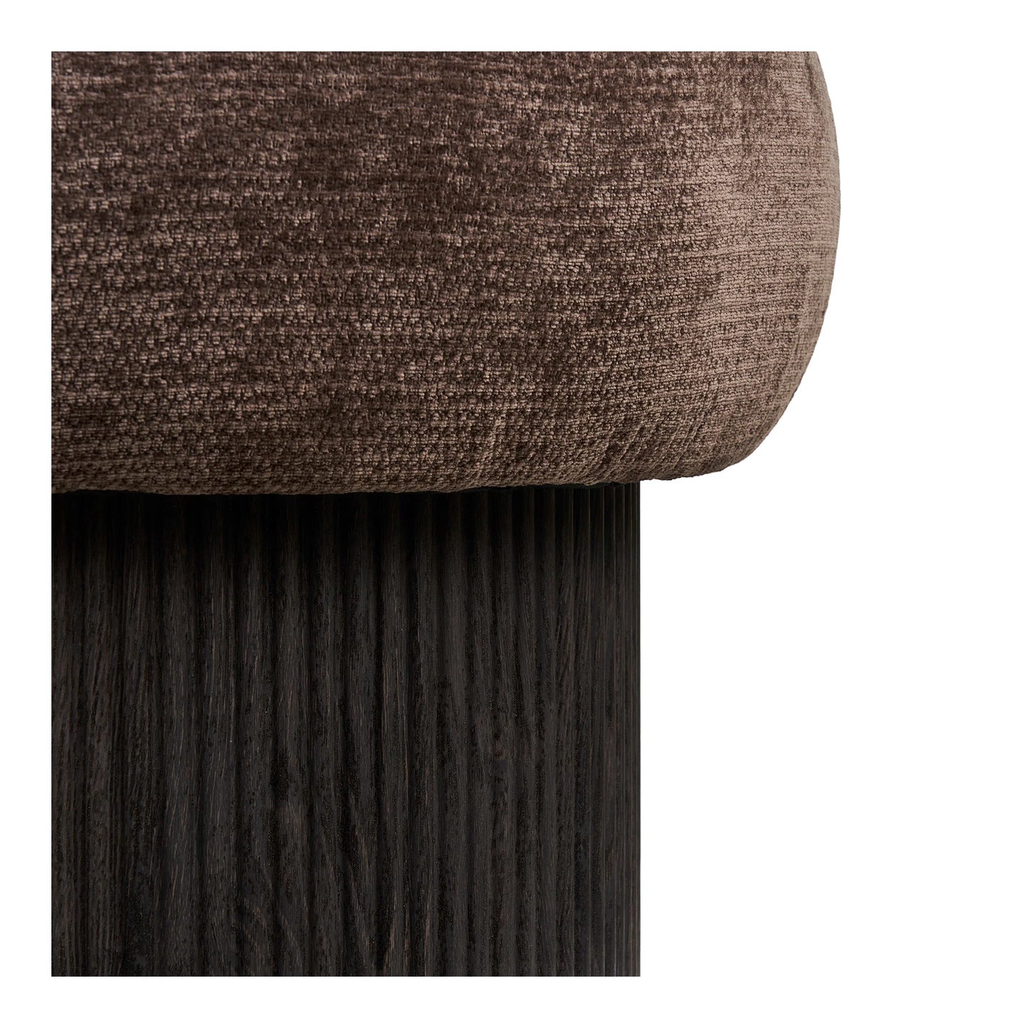 House Nordic Christchurch Puf – Mørkebrun Chenille Ø52 cm