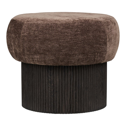House Nordic Christchurch Puf – Mørkebrun Chenille Ø52 cm