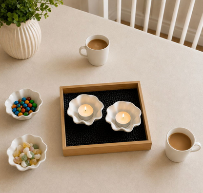Nordis Keramikskåle med Bakke – 4 Skåle til Tapas, Snacks & Servering