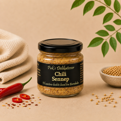 Puk's Delikatesser Chili Sennep –  Perfekt til grill, pølser, burgere og marinader.