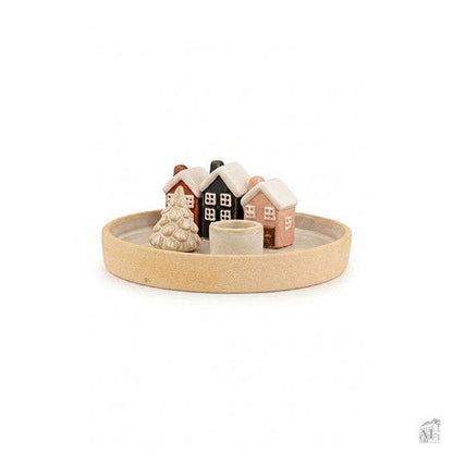 Lysestage i Hvidt Stentøj – H6 x Ø15,4 cm