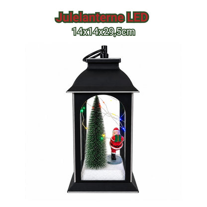 Julelanterne med LED – Sort – 14 x 14 x 29,5 cm