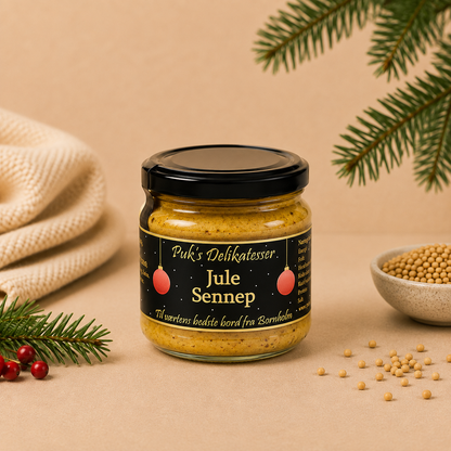 Puk's Delikatesser Jule Sennep – Perfekt til julemad og julefrokost.