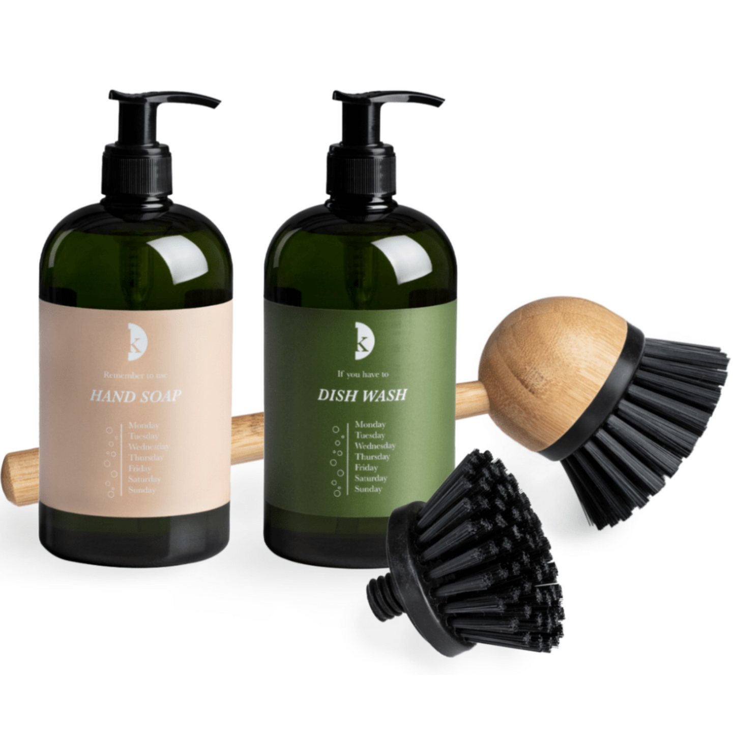 1 PAKKE KLUD GRÅ HÅNDSÆBE & OPVASKEBØRSTE