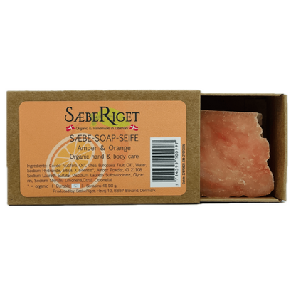 ØKOLOGISK - SÆBEBAR - VEJERS RAV OG APPELSIN  50 GRAM