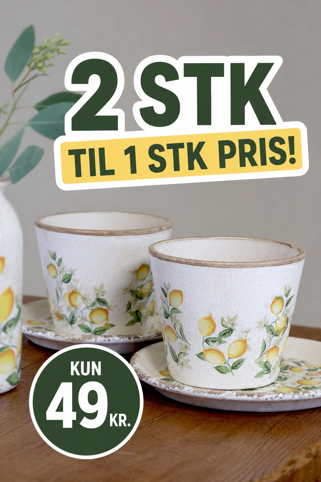 Chic Antique Limone Blossom Skjuler med Citroner og Blomster
