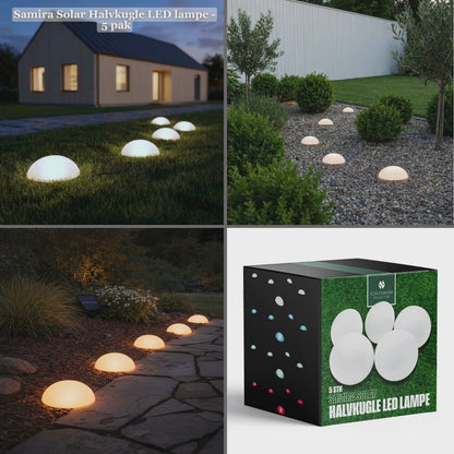 Samira Solar Halvkugle LED lampe - 5 pak