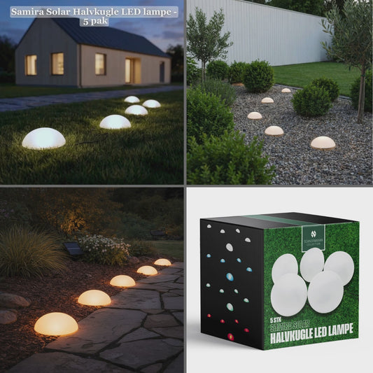 Samira Solar Halvkugle LED lampe - 5 pak