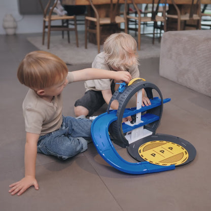 Legetøjsstations bil rød eller blå