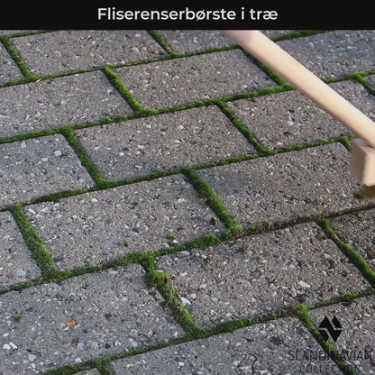 Fliserenserbørste i træ