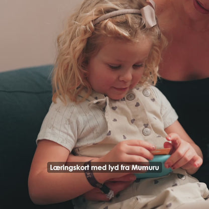 Læringskort med lyd til børn - ass. pink & lyseblå