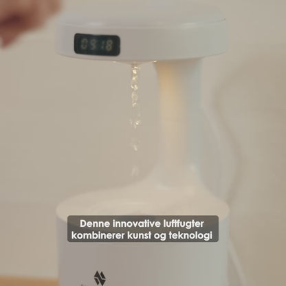Luftfugter med anti-tyngdekraft effekt og ur