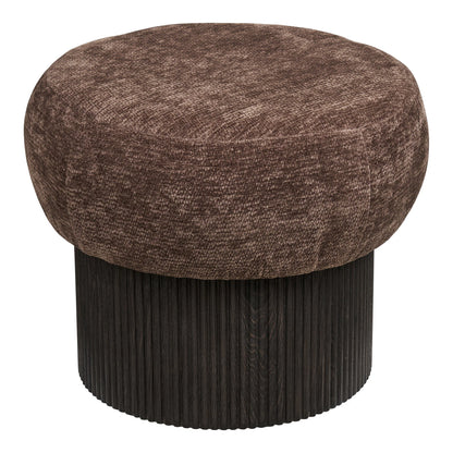 House Nordic Christchurch puf i mørkebrun chenille, Ø52 cm