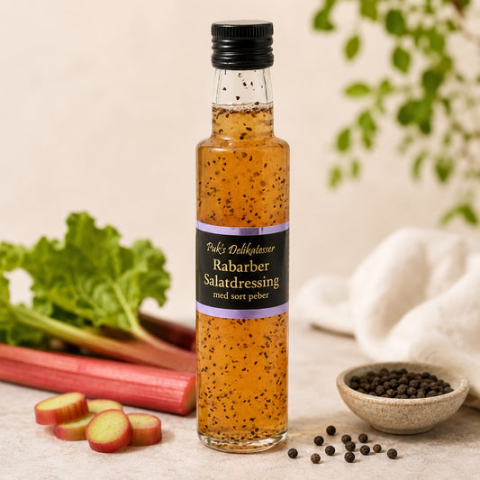 Rabarber Salatdressing med sort peber