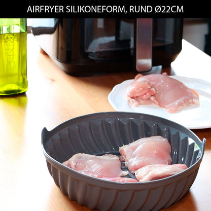 Airfryer silikoneform, rund Ø22cm