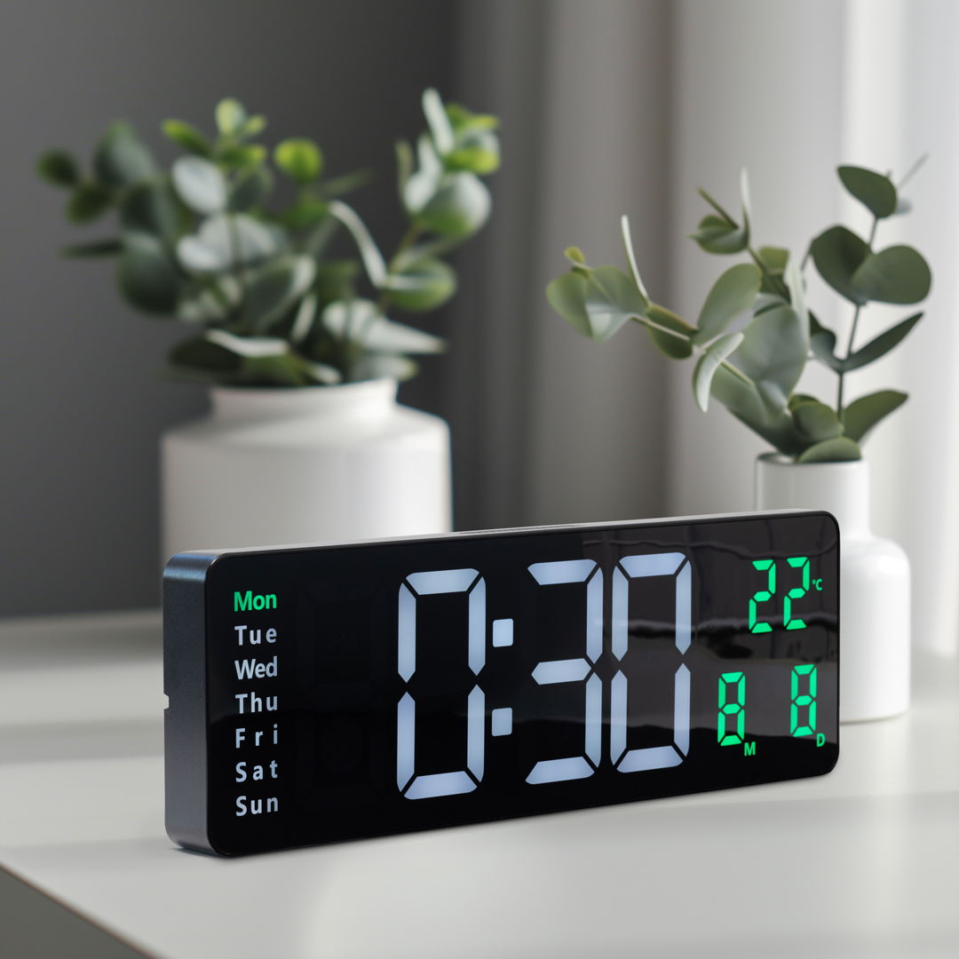 Stort digitalt ur, 39x13x3 cm