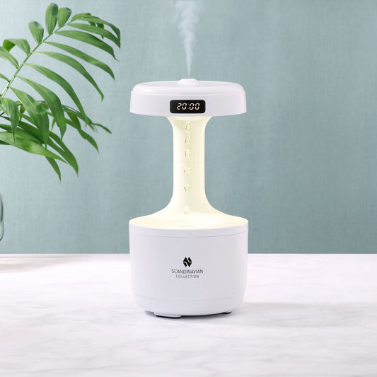 Luftfugter med anti-tyngdekraft effekt og ur