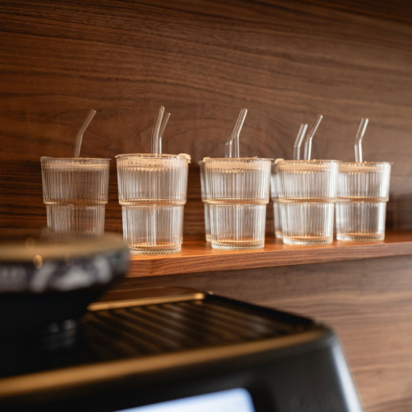 OH - Glaskop med låg og sugerør - 6 Pak