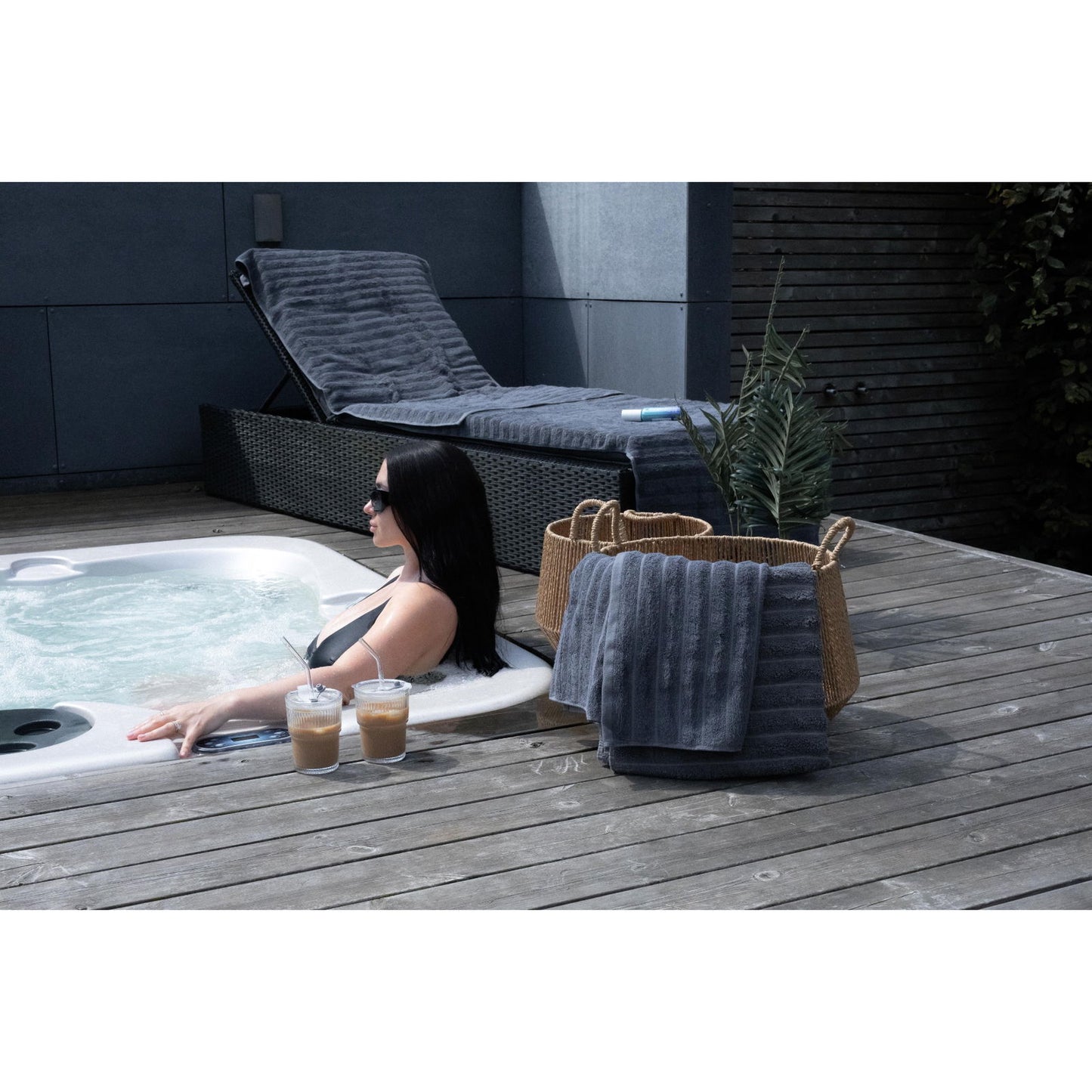 Bambus Håndklæder - 4 Pak 70X140cm + 50X70cm koksgrå