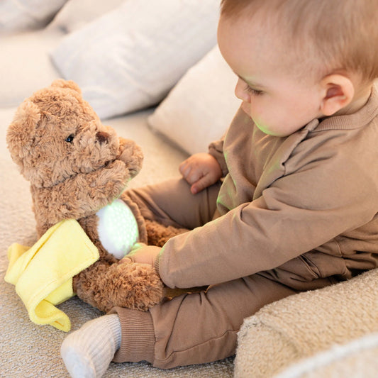 Plysbamse med lyd og lys