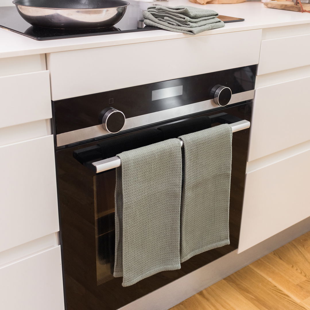 VAFFEL VISKESTYKKER 50X65CM - 2 PAK MOSGRØN