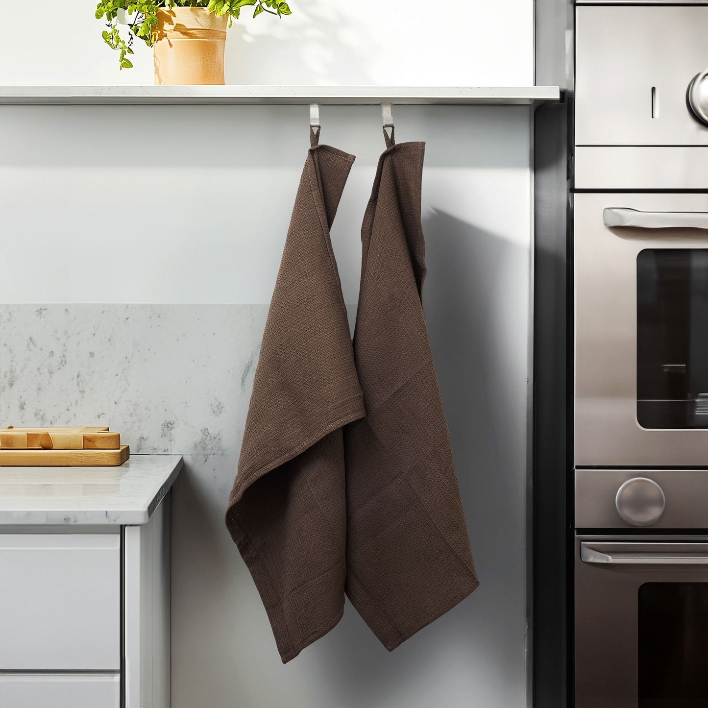 VAFFEL VISKESTYKKER 50X65CM - 2 PAK PECAN BRUN