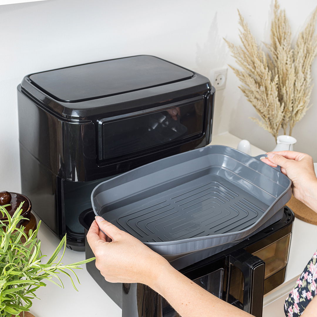 Airfryer silikoneform, dobbelt skuffe 33*23*6.8cm