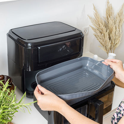 Airfryer silikoneform, dobbelt skuffe 33*23*6.8cm