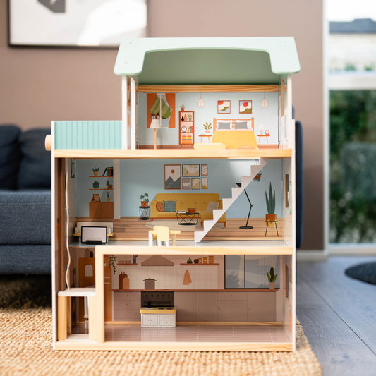 Dukkehus i træ 60x30x80cm