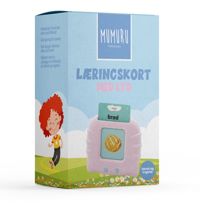 Læringskort med lyd til børn - ass. pink & lyseblå